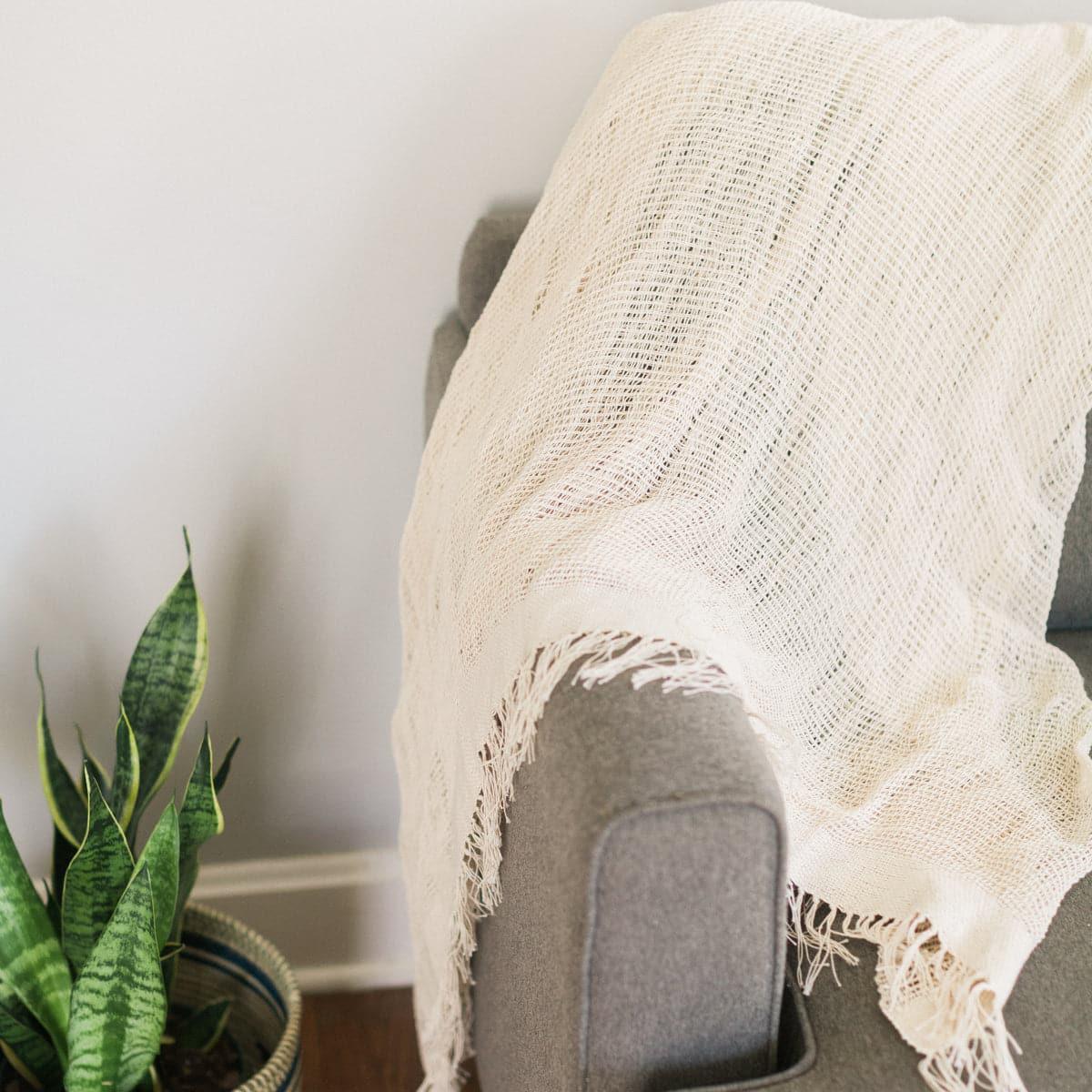 Open Weave Cotton Throw Blanket - SwagglyLife Home & Fashion