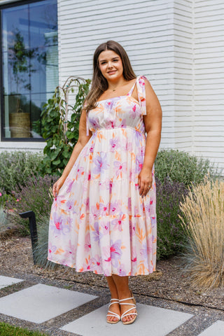 Pastel Petals Floral Midi Dress - SwagglyLife Home & Fashion