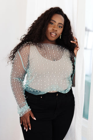 Pearl Diver Layering Top in Light Cyan - SwagglyLife Home & Fashion