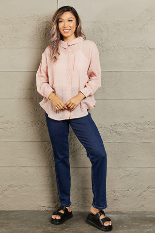 Petal Dew Take Me Out Lightweight Button Down Top - SwagglyLife Home & Fashion