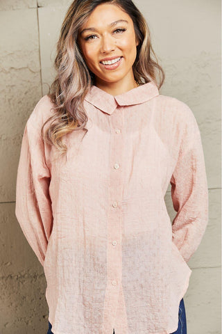 Petal Dew Take Me Out Lightweight Button Down Top - SwagglyLife Home & Fashion