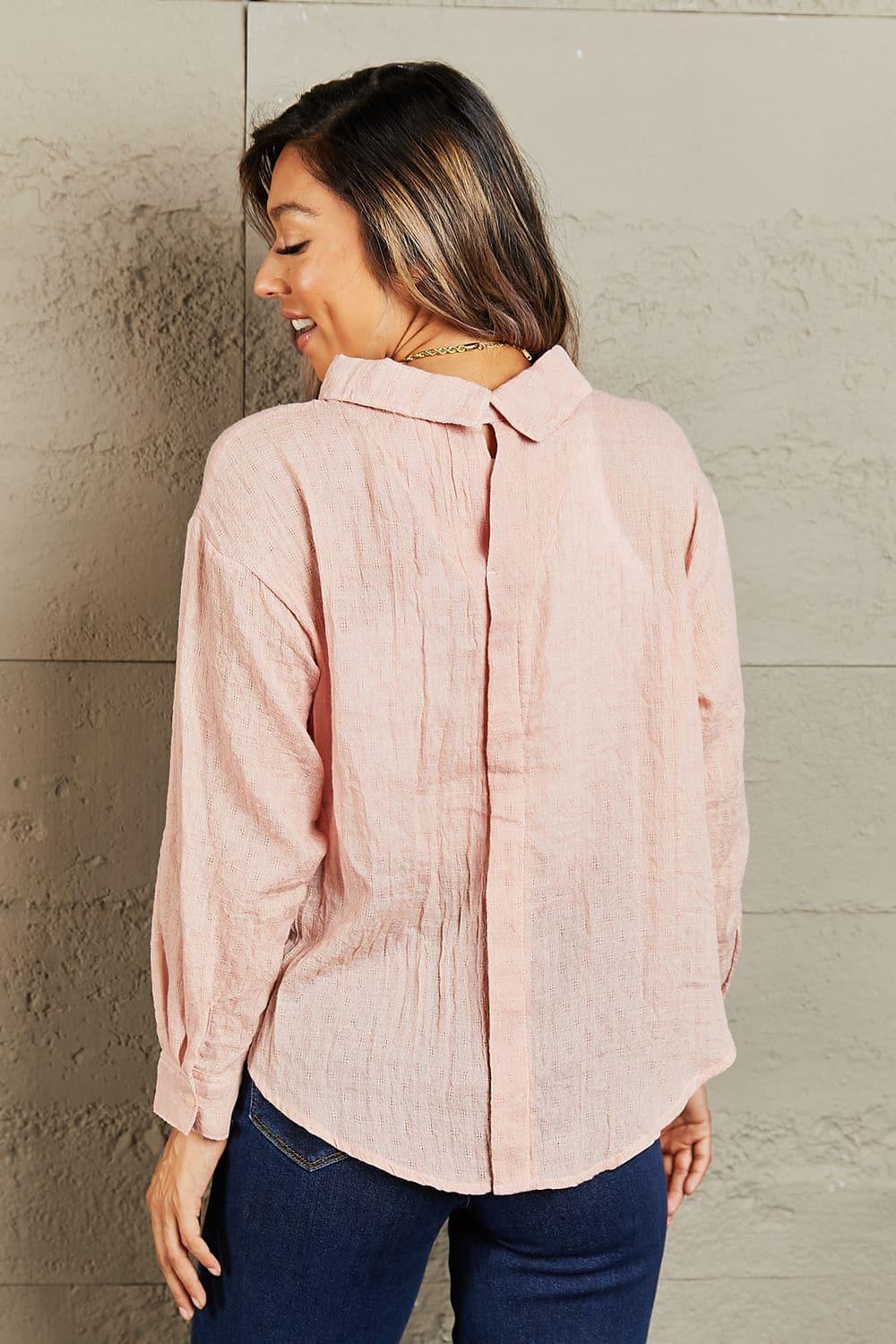 Petal Dew Take Me Out Lightweight Button Down Top - SwagglyLife Home & Fashion