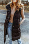 Raegan Longline Hooded Sleeveless Puffer Vest - SwagglyLife Home & Fashion