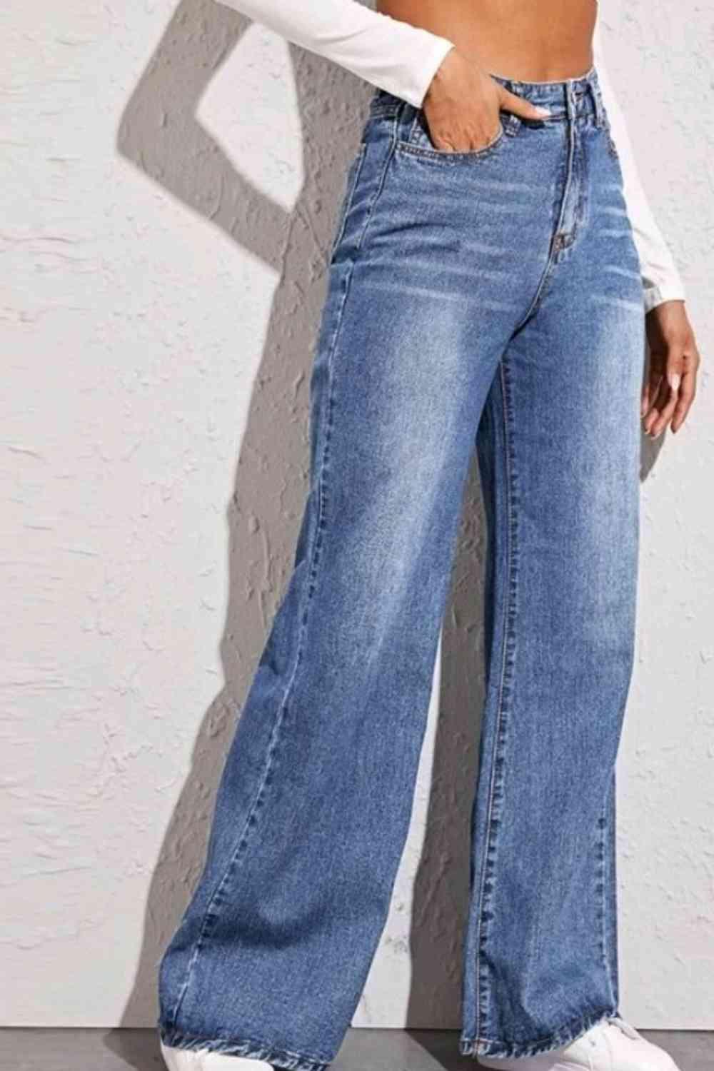 Riley High Waist Wide Leg Jeans - SwagglyLife Home & Fashion