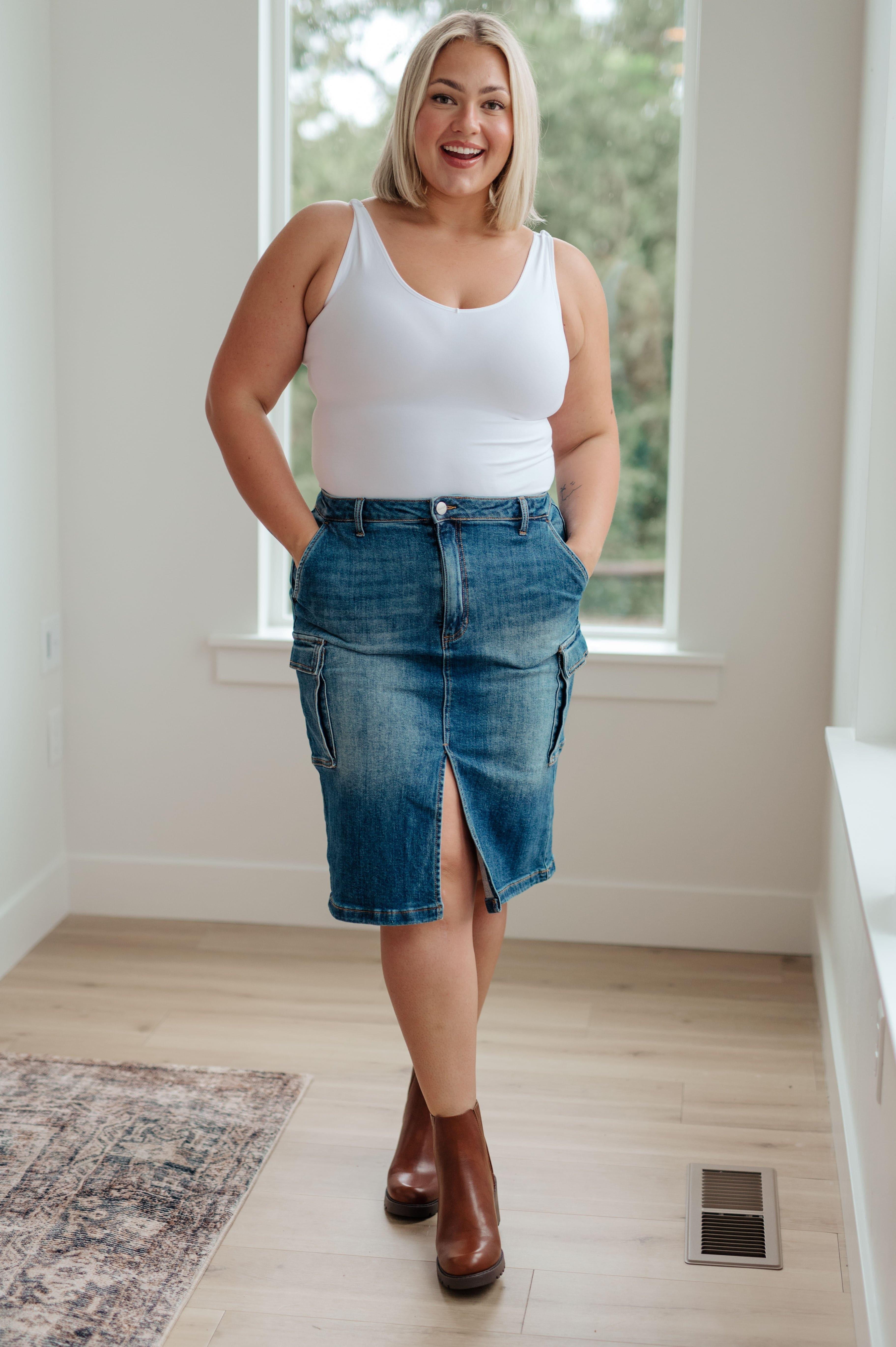 Always Be There Cargo Denim Skirt - SwagglyLife Home & Fashion