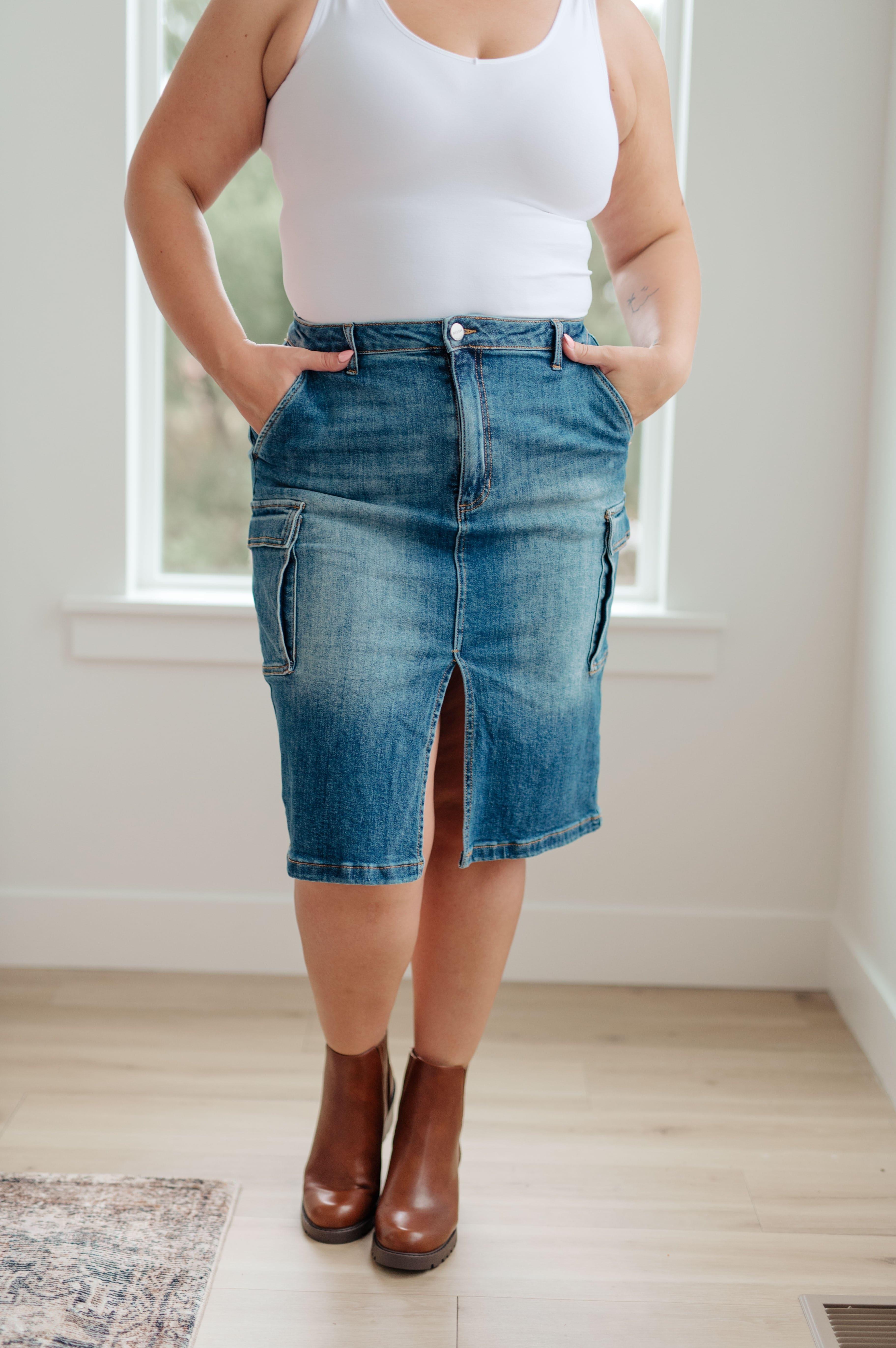 Always Be There Cargo Denim Skirt - SwagglyLife Home & Fashion