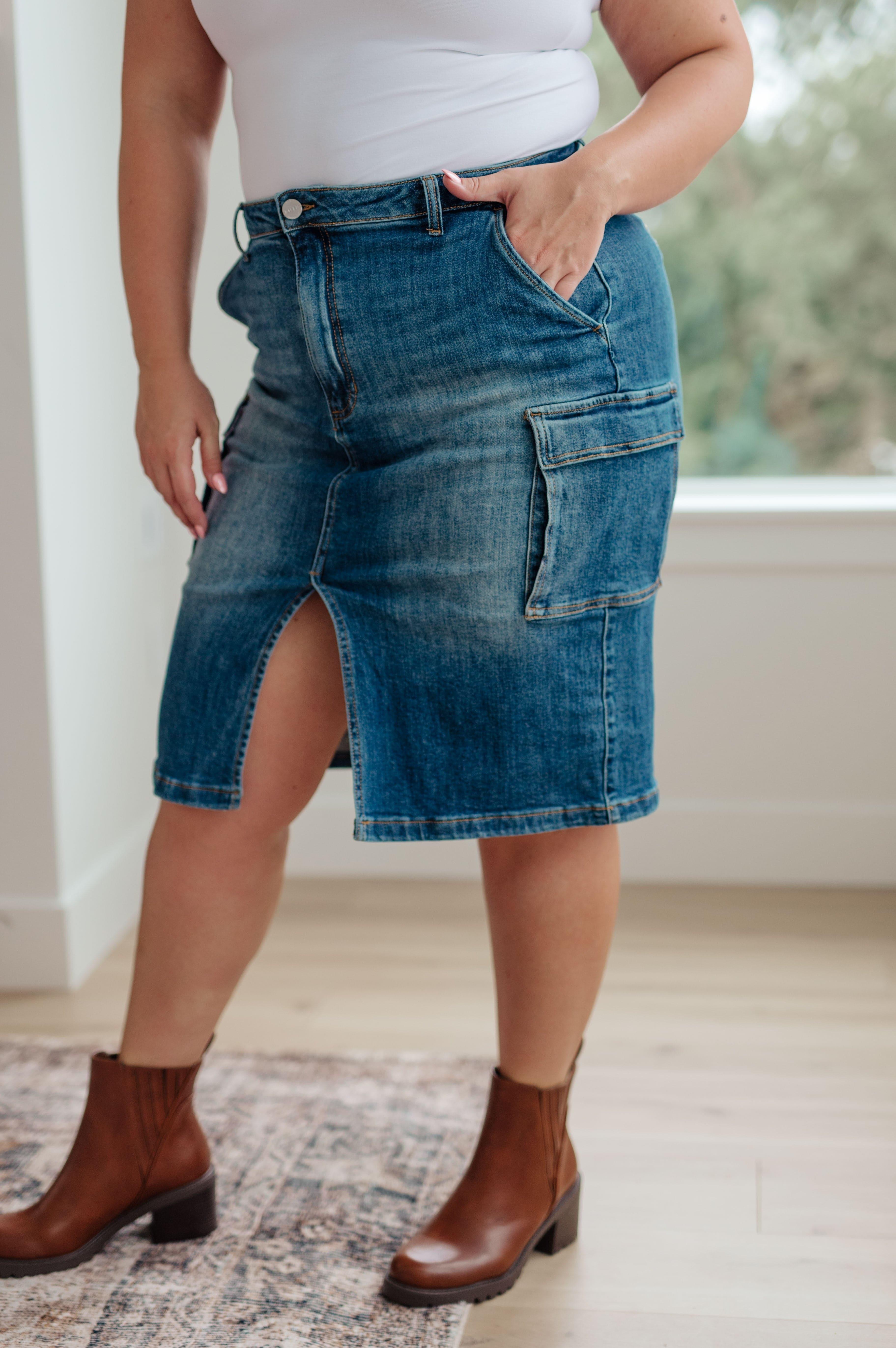 Always Be There Cargo Denim Skirt - SwagglyLife Home & Fashion