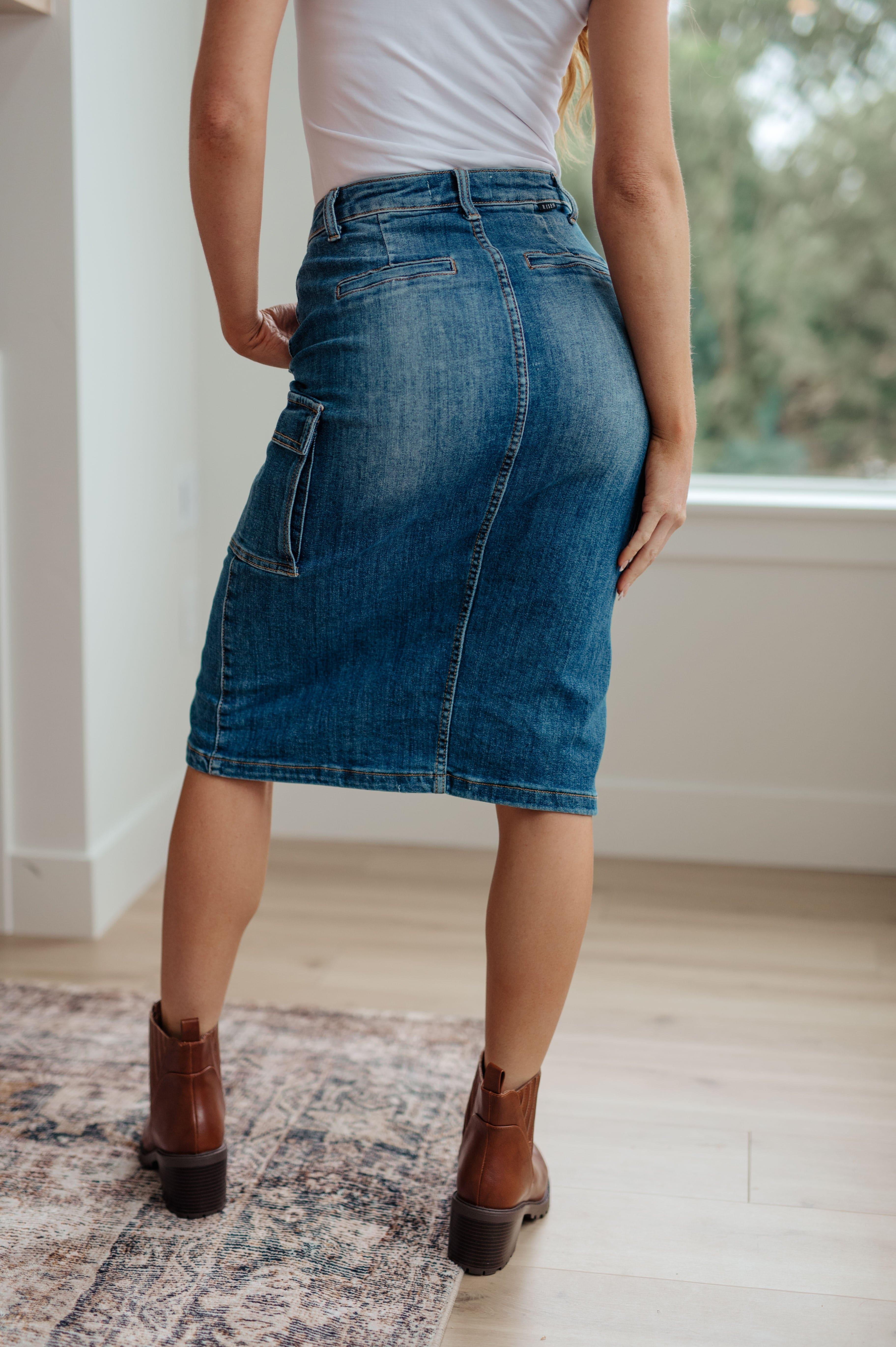 Always Be There Cargo Denim Skirt - SwagglyLife Home & Fashion