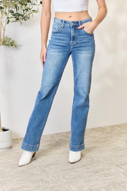 RISEN Full Size High Waist Straight Jeans - SwagglyLife Home & Fashion