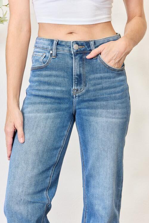 RISEN Full Size High Waist Straight Jeans - SwagglyLife Home & Fashion