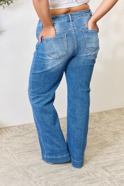 RISEN Full Size High Waist Straight Jeans - SwagglyLife Home & Fashion