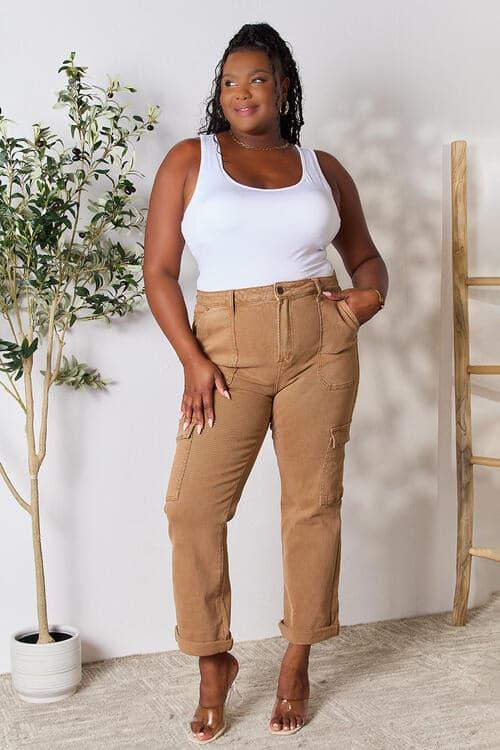 Risen Full Size High Waist Straight Jeans with Pockets - SwagglyLife Home & Fashion