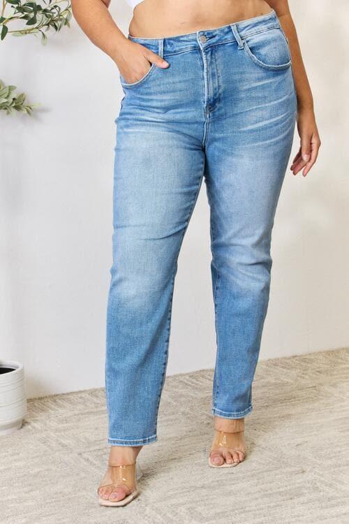 RISEN Full Size Mid Rise Skinny Jeans - SwagglyLife Home & Fashion