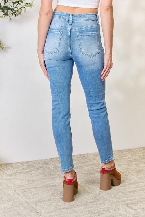 RISEN Full Size Mid Rise Skinny Jeans - SwagglyLife Home & Fashion