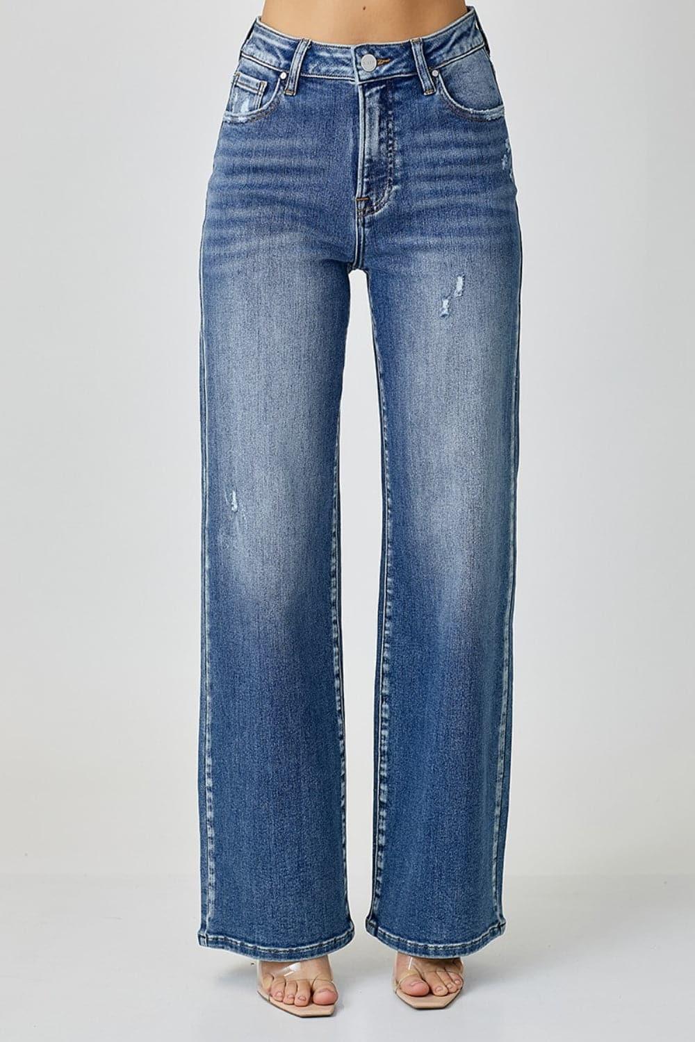 RISEN High Waist Wide Leg Jeans - SwagglyLife Home & Fashion