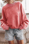 Sarah Beth Round Neck Dropped Shoulder Sweatshirt, 4 Colors - SwagglyLife Home & Fashion