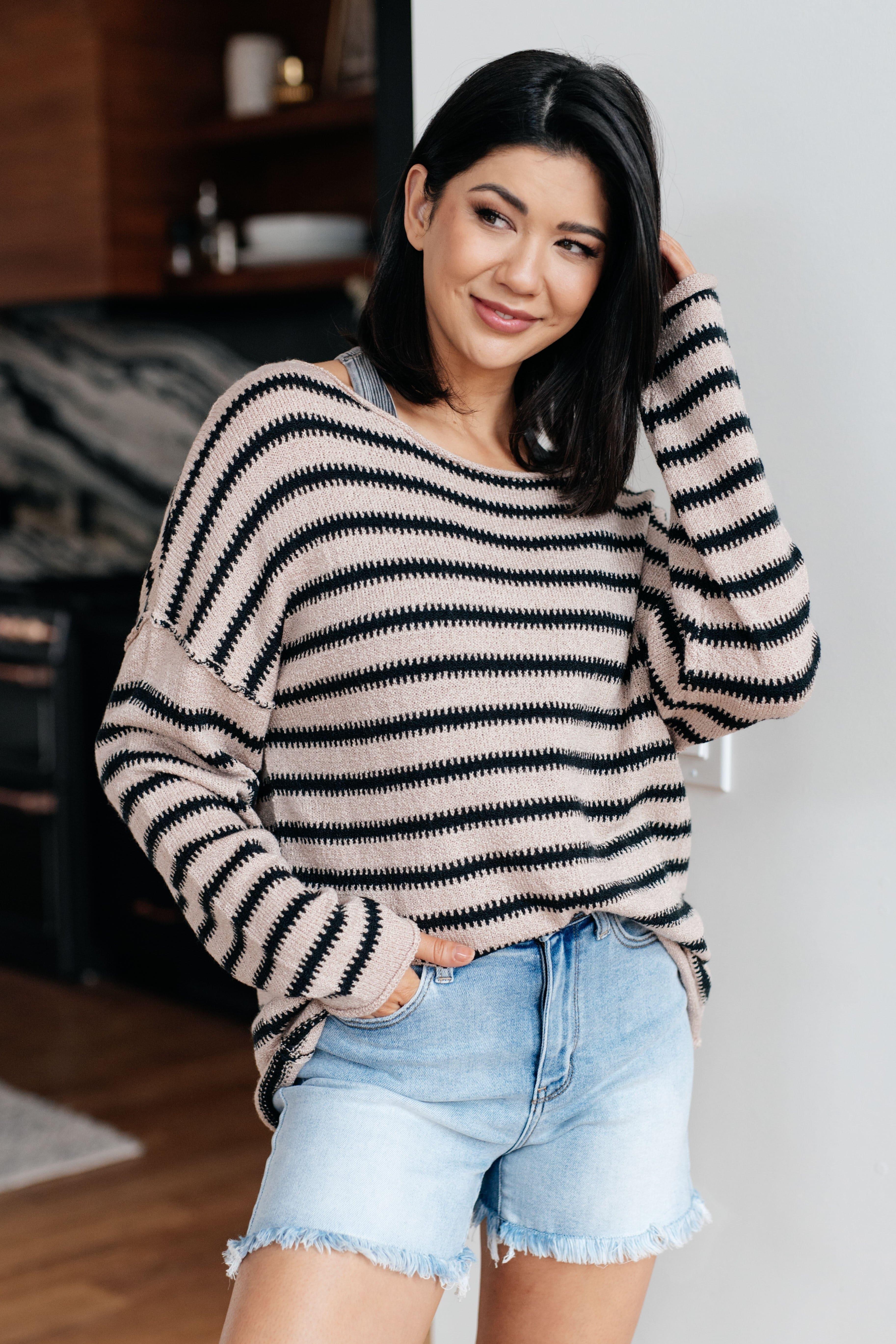 Self Assured Striped Sweater - SwagglyLife Home & Fashion