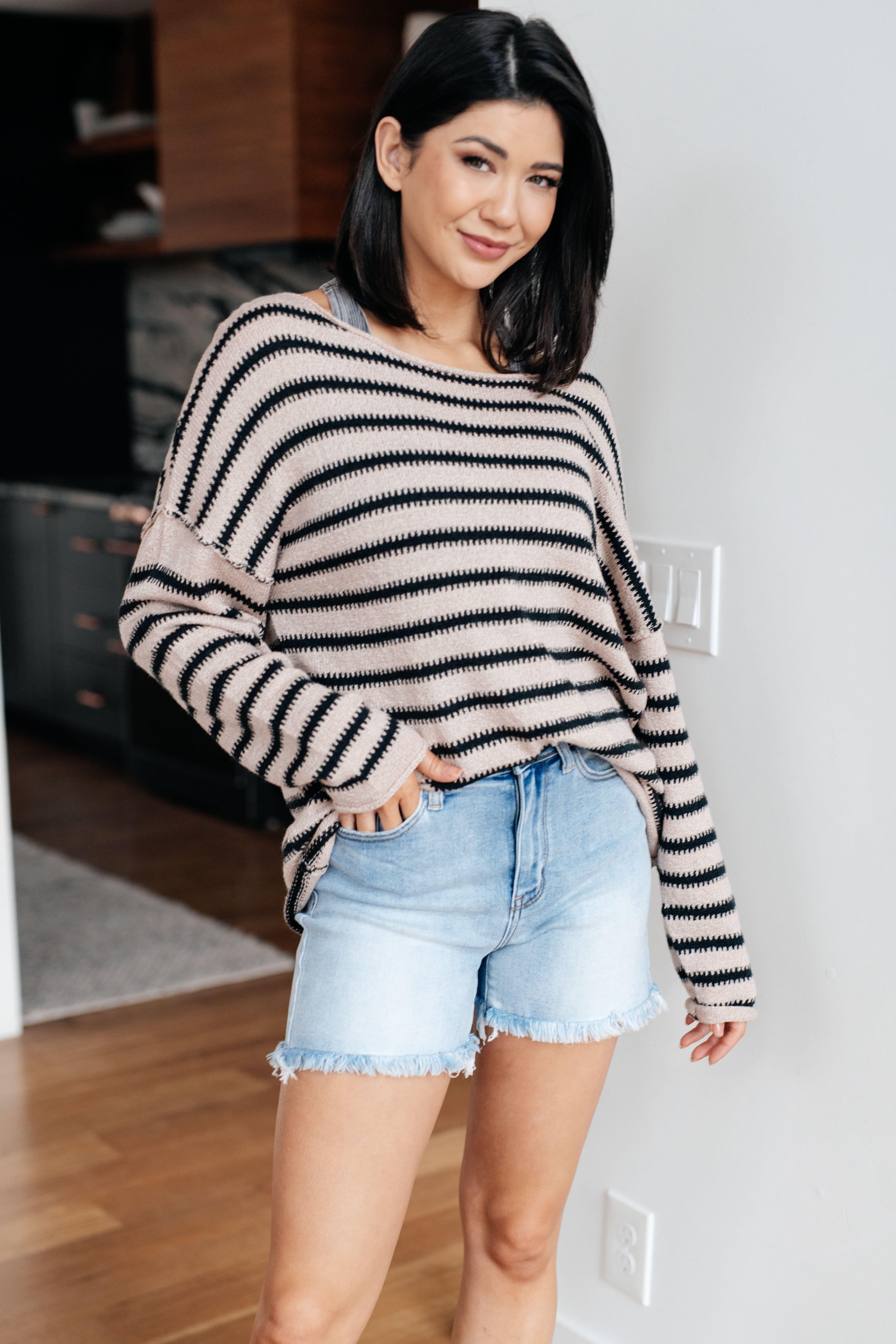 Self Assured Striped Sweater - SwagglyLife Home & Fashion