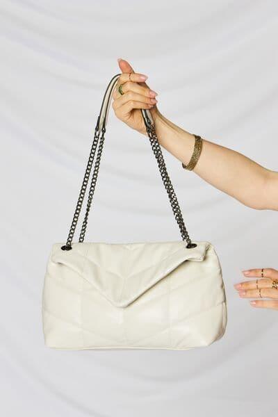 SHOMICO PU Leather Chain Handbag - SwagglyLife Home & Fashion