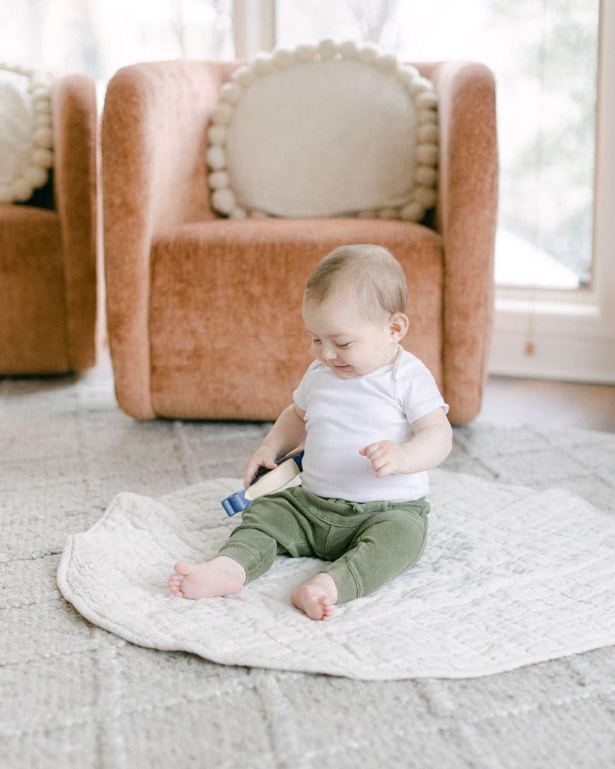 Stone Washed Linen Quilted Play Mat - SwagglyLife Home & Fashion