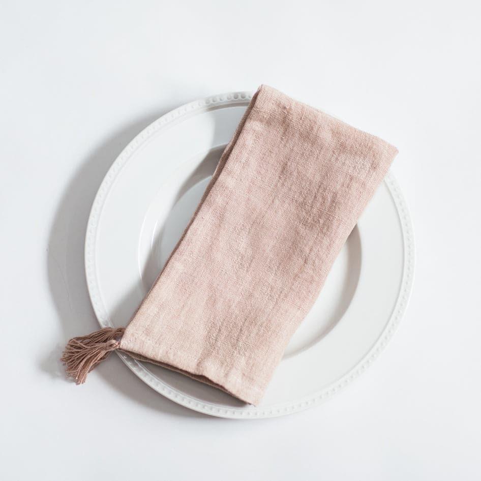 Stone Washed Linen Tasseled Napkins - SwagglyLife Home & Fashion