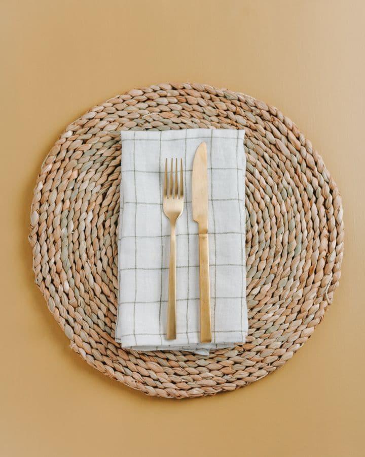 Stone Washed Linen Windowpane Napkins - SwagglyLife Home & Fashion