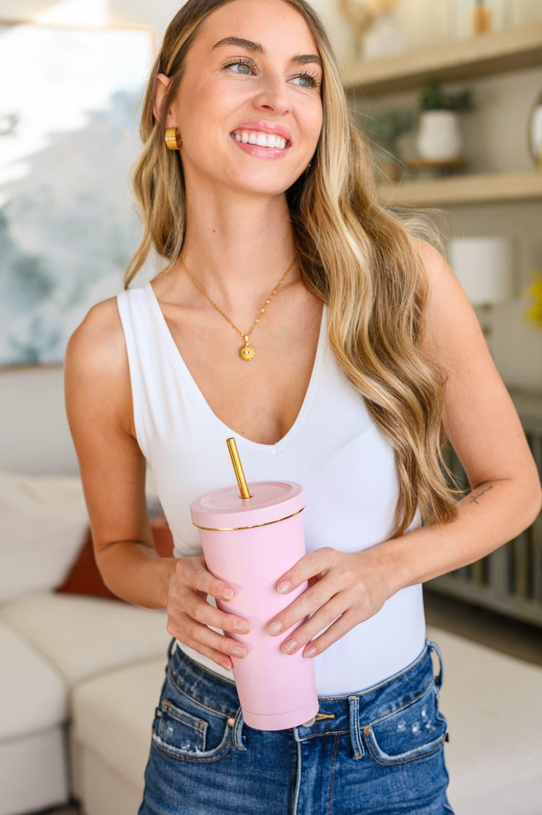 Total Eclipse Tumbler In Baby Pink - SwagglyLife Home & Fashion