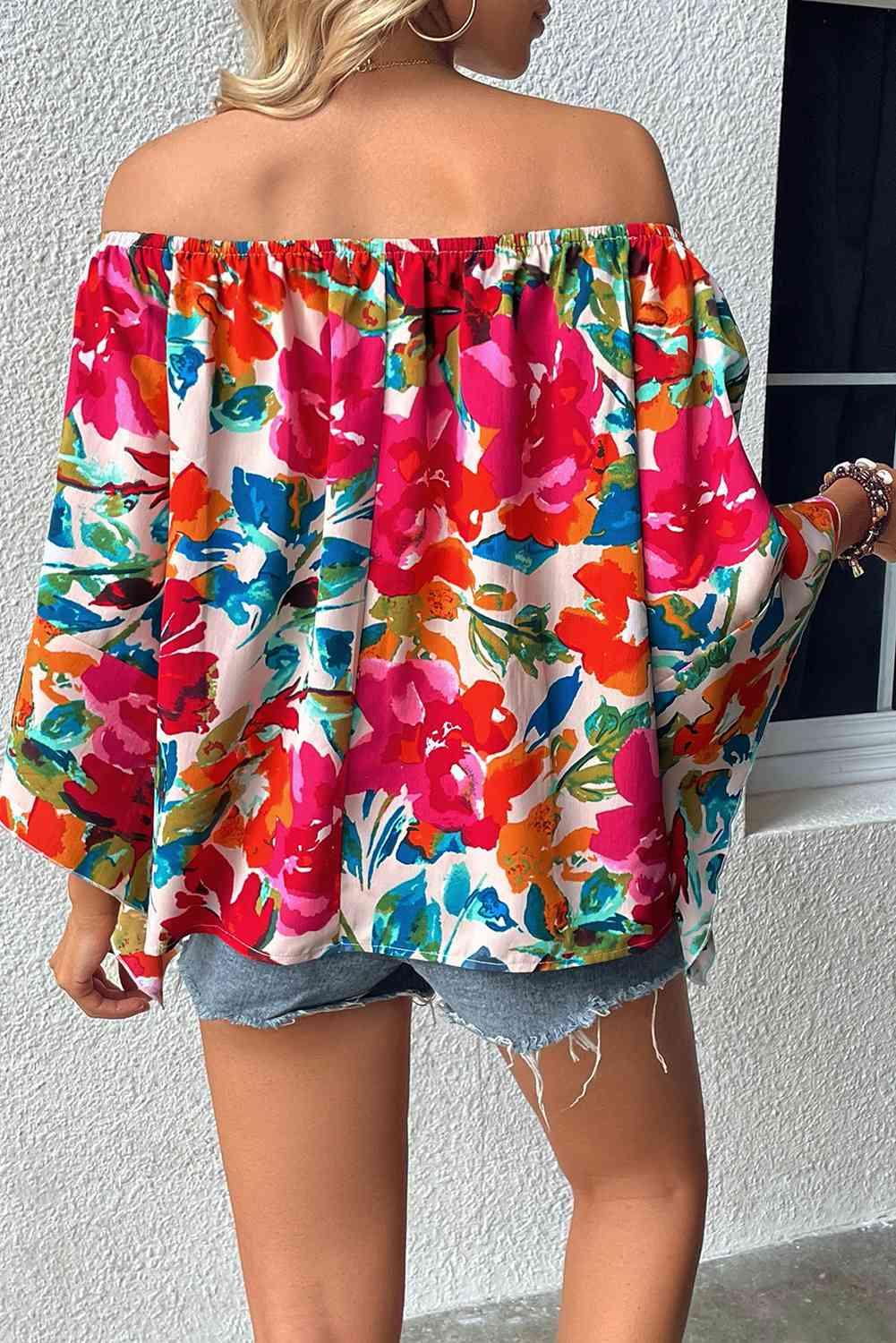 Vale Off Shoulder Floral Print Blouse - SwagglyLife Home & Fashion
