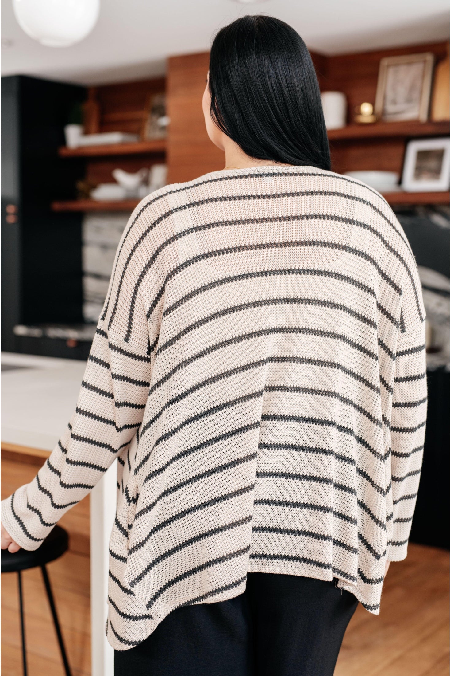 Weekend Adventure Striped Longline Cardigan - SwagglyLife Home & Fashion