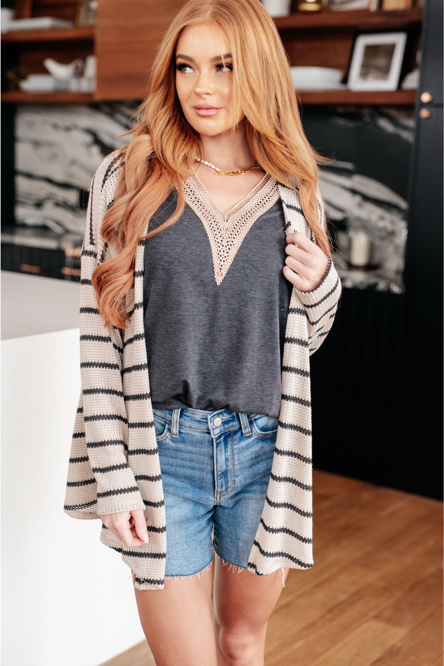 Weekend Adventure Striped Longline Cardigan - SwagglyLife Home & Fashion