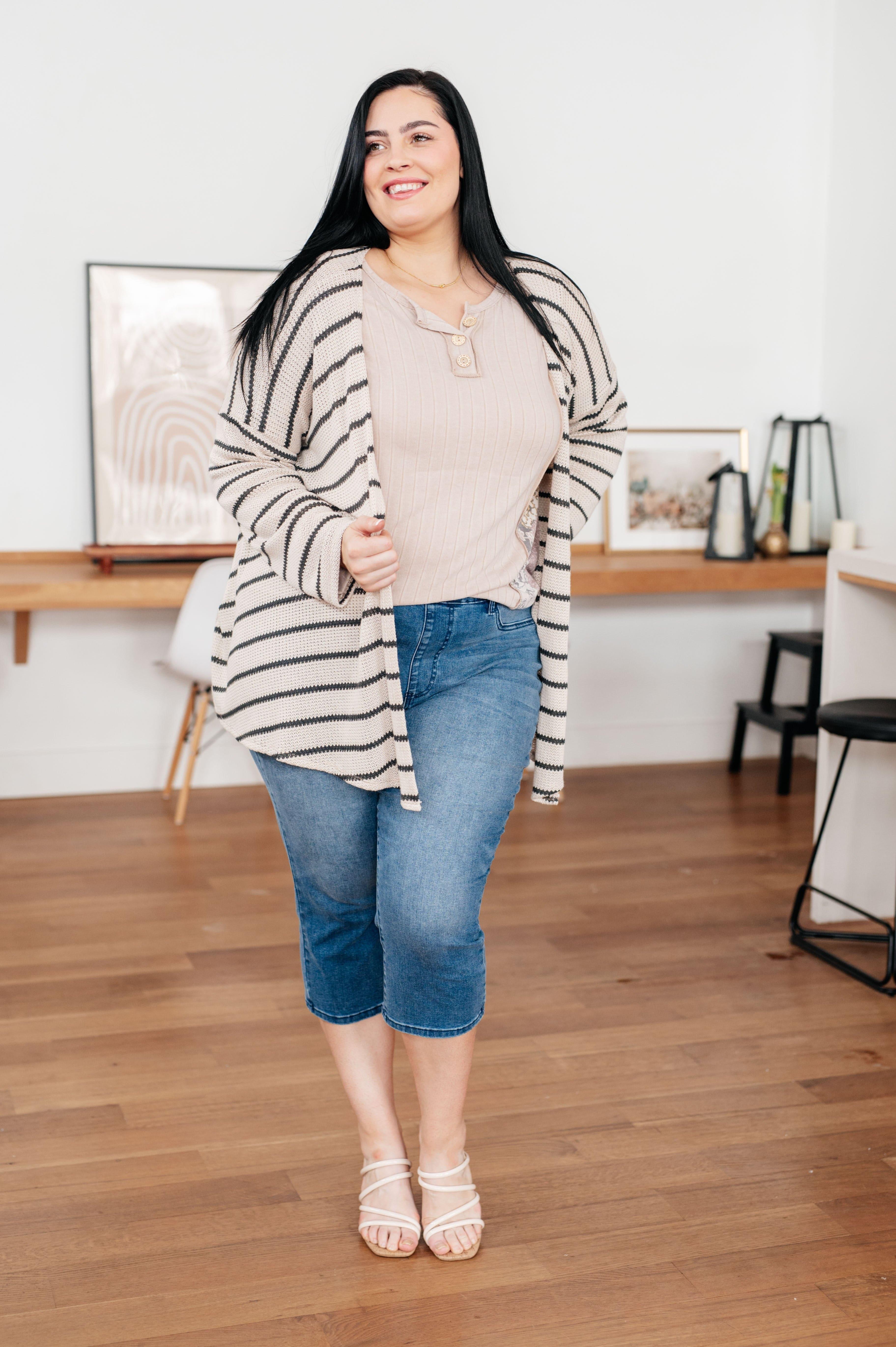 Weekend Adventure Striped Longline Cardigan - SwagglyLife Home & Fashion