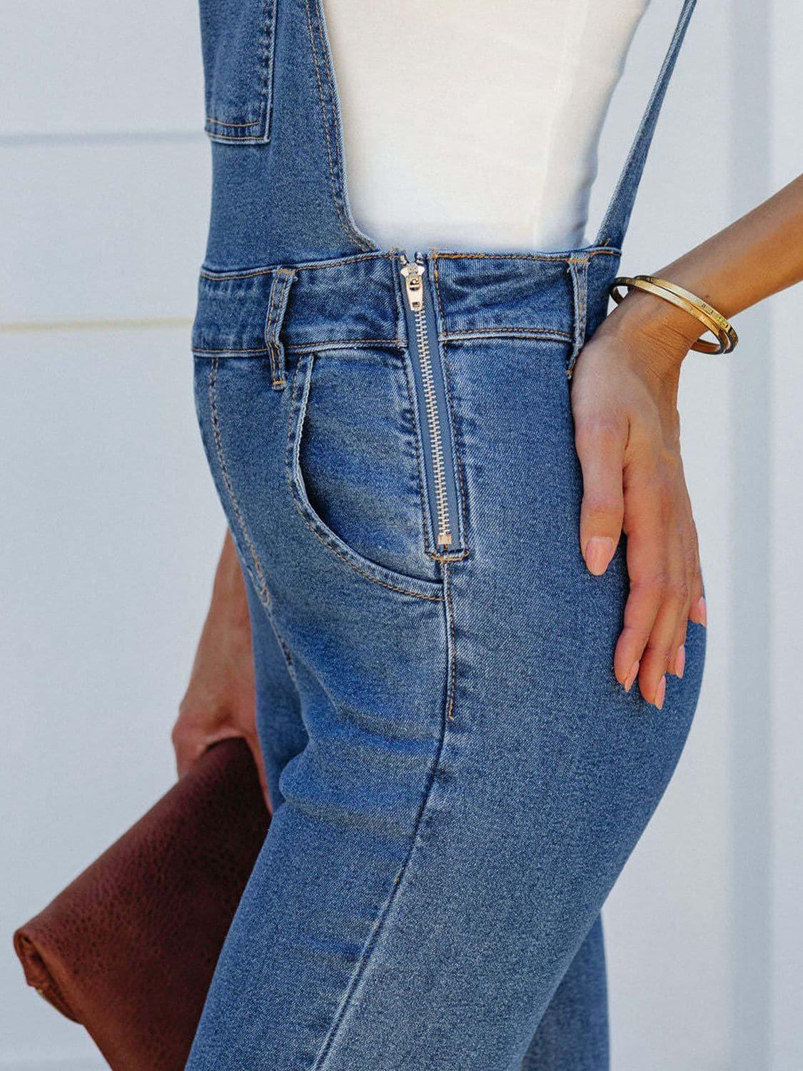 Willow Raw Hem Denim Overall - SwagglyLife Home & Fashion