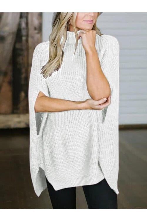 Willow Turtleneck Slit Sweater - SwagglyLife Home & Fashion