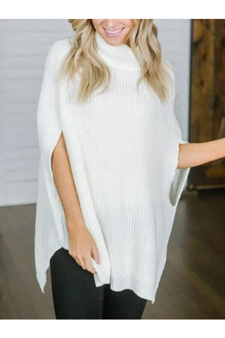 Willow Turtleneck Slit Sweater - SwagglyLife Home & Fashion