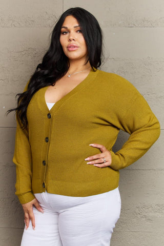 Zenana Kiss Me Tonight Full Size Button Down Cardigan in Chartreuse - SwagglyLife Home & Fashion